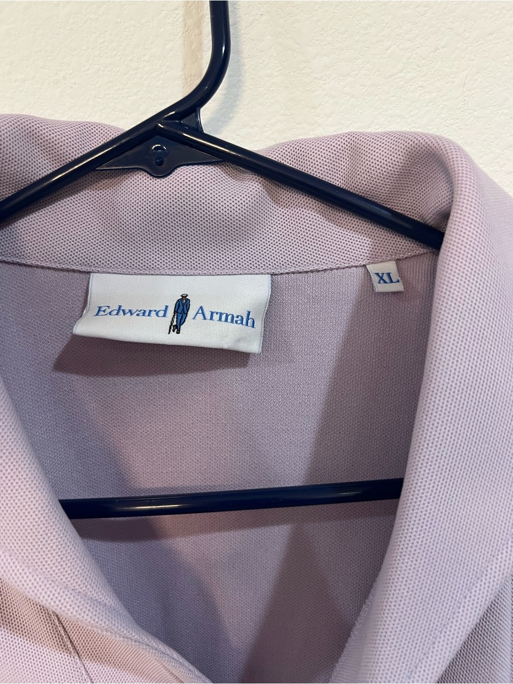 Edward Armah Lavender Pique Polo Shirt XL 100% Cotton Peru Short Sleeve Luxury - Picture 3 of 8